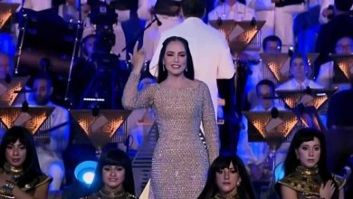 صورة شريهان تُجسّد “إيزيس وأوزوريس” في افتتاح المتحف المصري الكبير